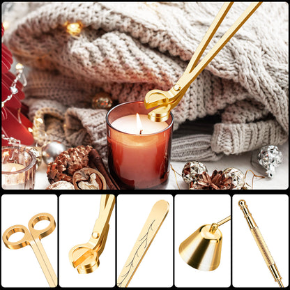 calary Candle Wick Trimmer, Candle Snuffer and Wick Dipper & Candle Accessory Set, 3 in 1 Candle Care Kit for Candle Lover